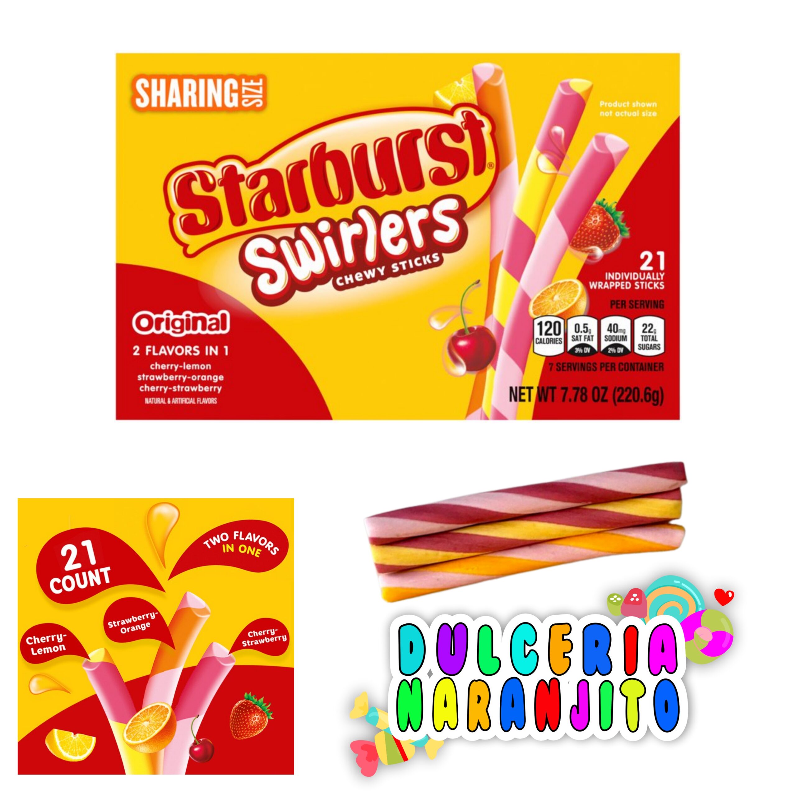 Starburst Swirlers Chewy Sticks - dulcerianaranjito