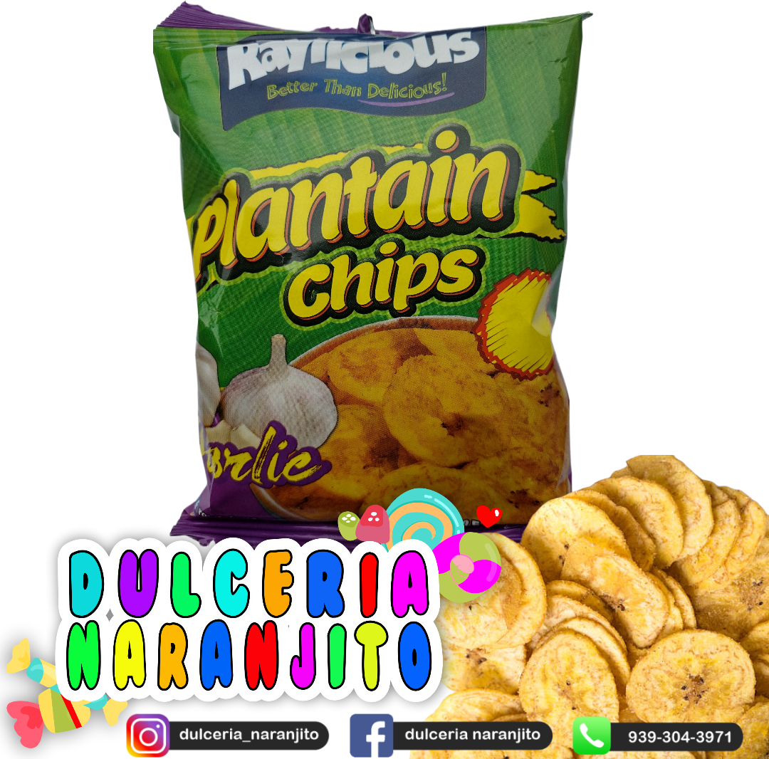 Raylicious Plantain Chips garlic dulcerianaranjito