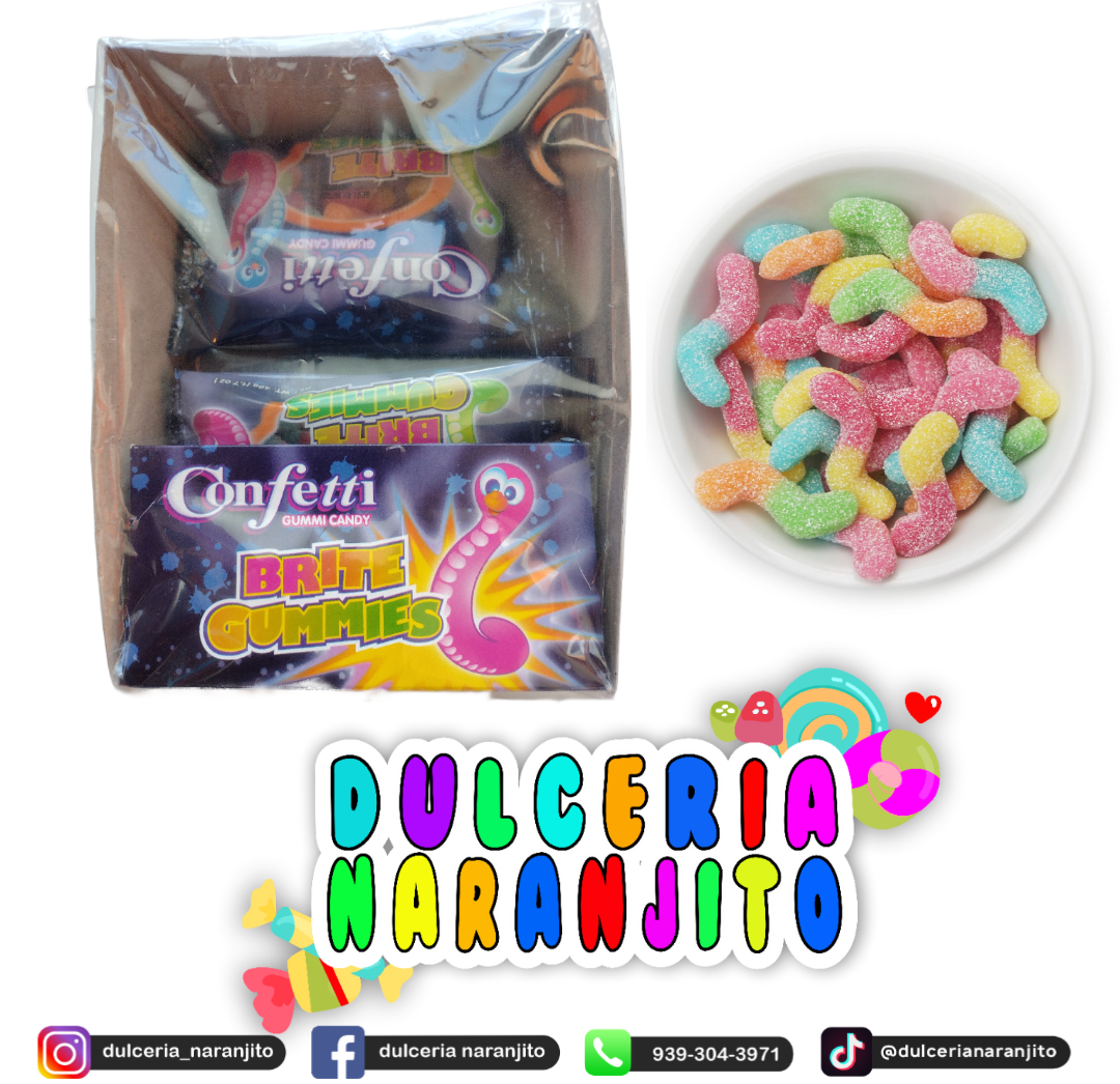 Confetti Gummi Candy Brite Gummies (12 pzas) - dulcerianaranjito